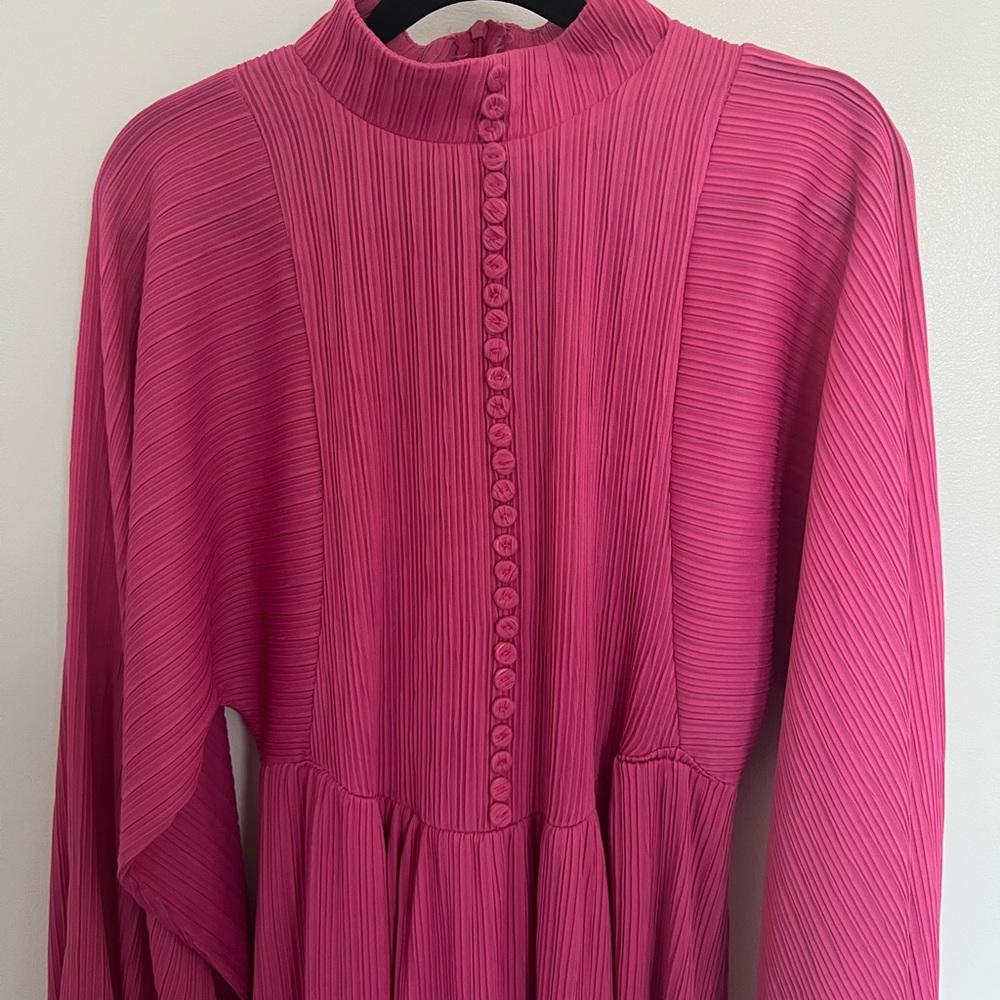 Moda Ala Hot Pink Long Sleeve Maxi dress